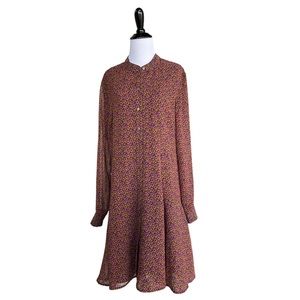 Scotch & Soda Button Down Floral Print Core Trendy Flowy Shirt Dress Size XL
